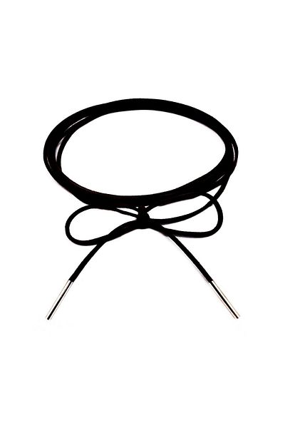 Bijustore Black Color Women's Suede Lace-up Choker Necklace