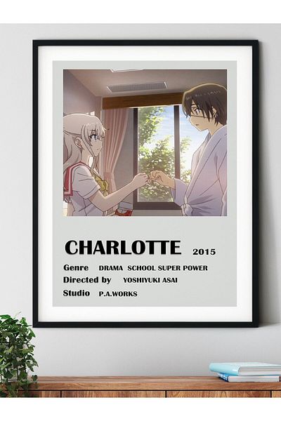 Postifull Αφίσα Charlotte Anime - Διακόσμηση Duar από χαρτί χωρίς πλαίσιο και παχύ χαρτί