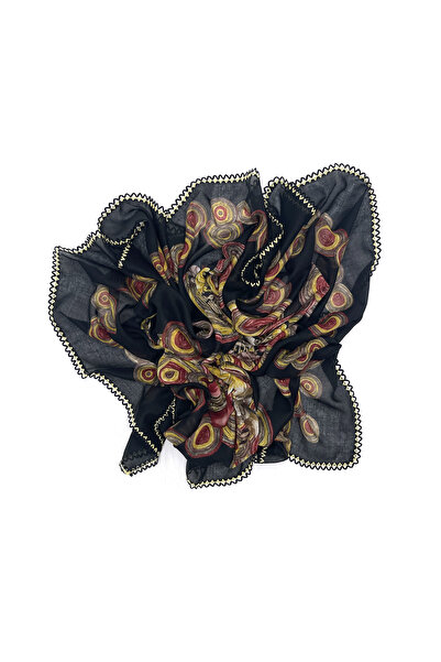 nazipek 5'li Set Toptan Hediyelik Çiçekli Desen Oyalı Pamuklu Yazma 100x100cm Kroşeta Eşarp