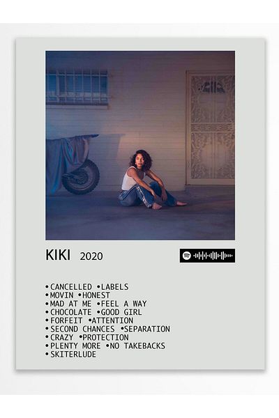 Postifull Αφίσα άλμπουμ Polaroid συμβατή με Spotify - Διακόσμηση τοίχου - Χαρτί με παχιά επίστρωση - Χωρίς πλαίσιο