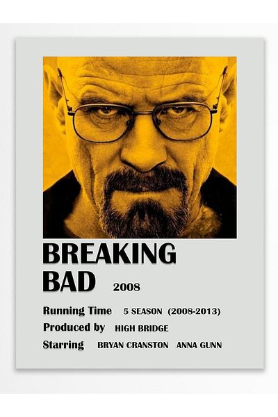 Postifull Αφίσα Breaking Bad Frameless - Διακόσμηση τοίχου - Πανό της τηλεόρασης και του ταινίας - Χαρτί με παχιά επίστρωση