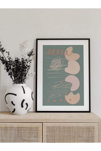 Postifull Geometric and Aesthetic Wall Painting, Frameless Poster, Living Room, Kitchen and Office Wall Decoration