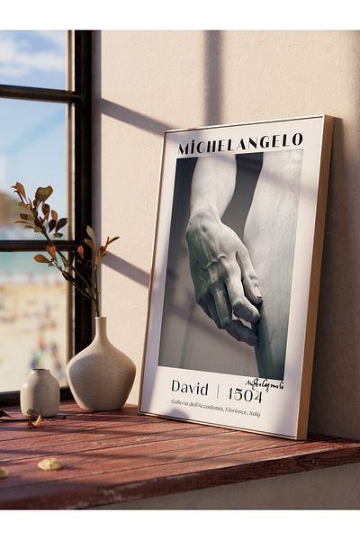 Postifull Poster Michelangelo - David, Poster de perete cu statuia lui David - Postere din seria de artă fără încadrare