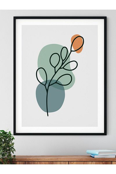 Postifull Botanical and Aesthetic Wall Painting, Frameless Poster, Living Room, Kitchen and Office Wall Decoration
