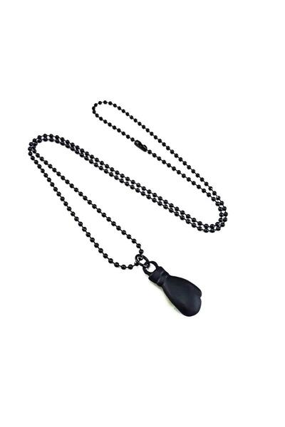 Bijustore Black Boxing Gloves Men's Necklace