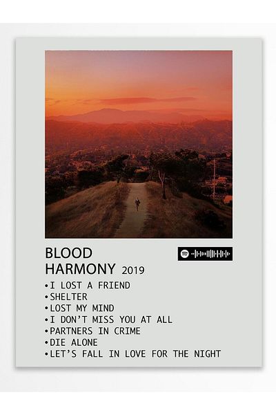 Postifull Αφίσα άλμπουμ Polaroid συμβατή με Spotify - Διακόσμηση τοίχου - Χαρτί με παχιά επίστρωση - Χωρίς πλαίσιο