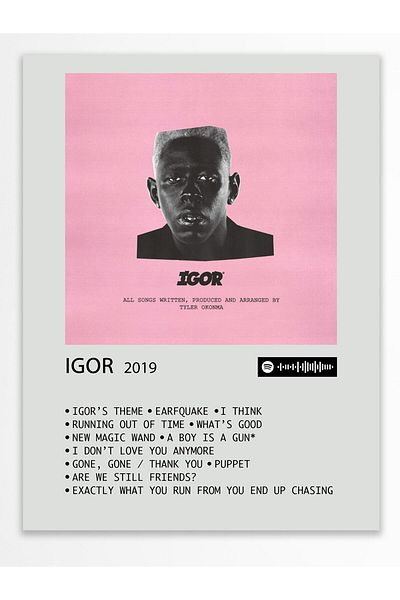 Postifull Αφίσα άλμπουμ Polaroid συμβατή με Spotify - Διακόσμηση τοίχου - Χαρτί με παχιά επίστρωση - Χωρίς πλαίσιο