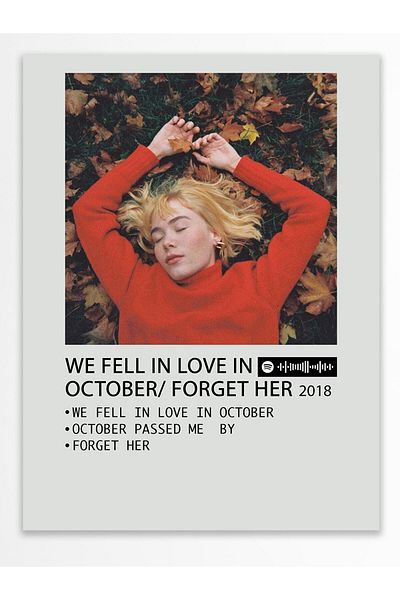 Postifull Αφίσα άλμπουμ Polaroid συμβατή με Spotify - Διακόσμηση τοίχου - Χαρτί με παχιά επίστρωση - Χωρίς πλαίσιο