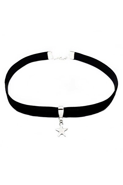 Bijustore Siyah Renk Kadın Kadife Yıldız Choker