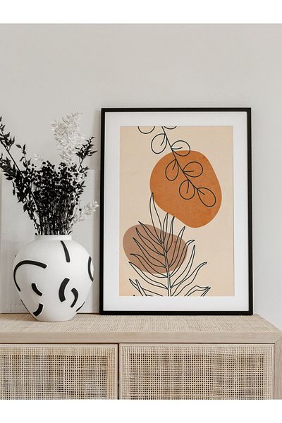 Postifull Geometric and Aesthetic Wall Painting, Frameless Poster, Living Room, Kitchen and Office Wall Decoration