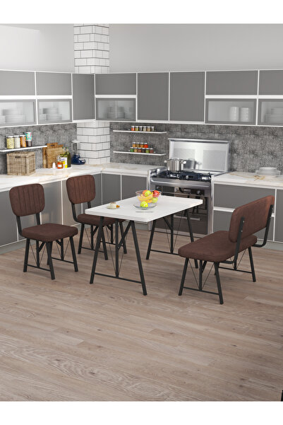 Mygusi Hayat 70x110 Beyaz, Mutfak Masası Takımı, Yemek Masası, 2 Sandalye 1 B...