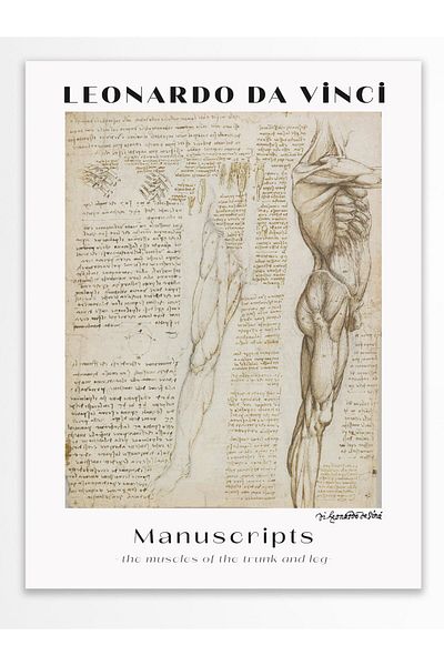 Postifull Αφίσα τοίχου Leonardo Da Vinci - Σειρά Art - Χοντρό χαρτί - Χωρίς πλαίσιο