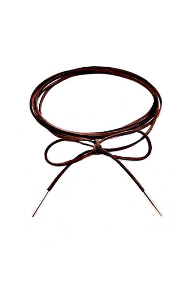 Bijustore Brown Suede Women's Lace-Up Choker Necklace