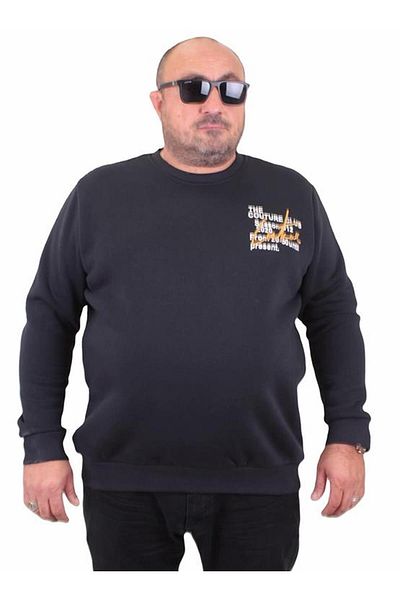Starbattal Men's Plus Size Crew Neck Sweat Conture Club 23203 NAVY BLUE