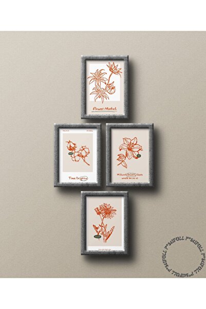 Postifull Botanik Poster - Ev Dekoru Estetik Poster - Flower Market Poster - Soyut Çizim Poster, Çerçevesiz