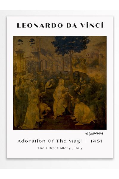 Postifull Αφίσα τοίχου Leonardo Da Vinci - Σειρά Art - Χοντρό χαρτί - Χωρίς πλαίσιο