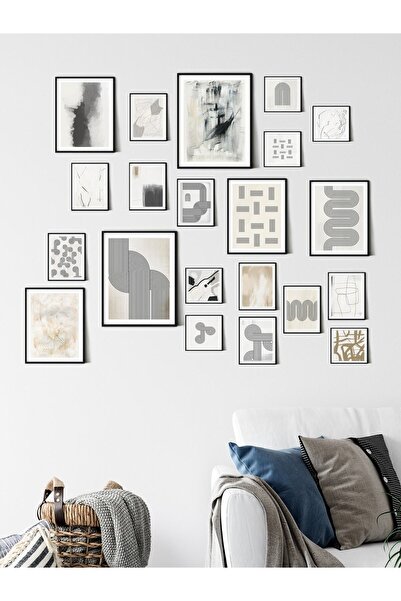 Postifull 21 Parça Poster Seti, Modern Soyut Poster, Kalın Kuşe Kağıt Tablo S...