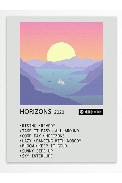Postifull Αφίσα άλμπουμ Polaroid συμβατή με Spotify - Διακόσμηση τοίχου - Χαρτί με παχιά επίστρωση - Χωρίς πλαίσιο