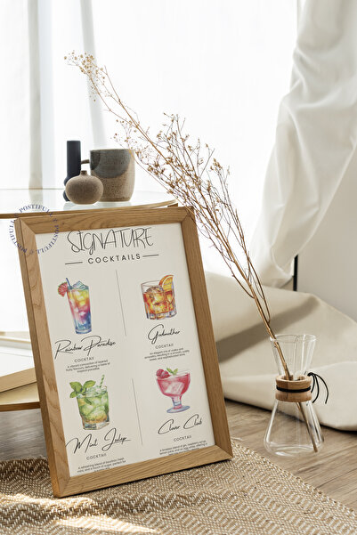 Postifull Kokteyl Temalı Duvar Posteri - Çerçevesiz Poster, Mutfak, Salon, Yatak Odası Duvar Dekoru