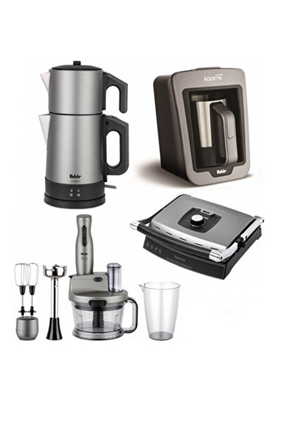 Fakir Avantaj Premium Paket Set Silver Stone Serisi (Tost Makinesi/Çaycı/BlenderSet/KahveMakinesi)