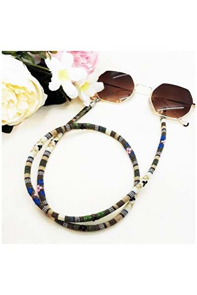 Bijustore Khaki Color Women's Retro Glasses Rope