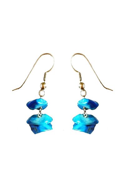 Bijustore Turquoise Color Women's Broken Natural Stone Earrings