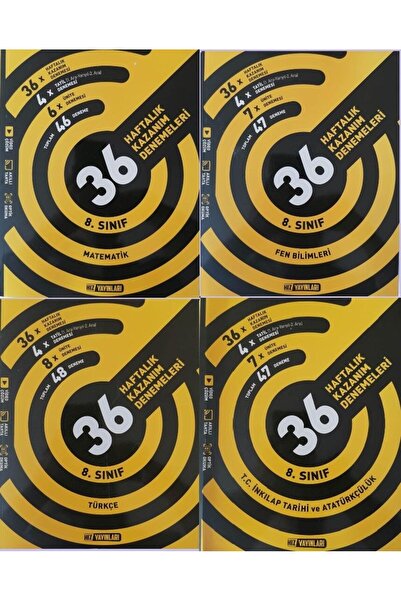 Hız Yayınları Hız 8.Sınıf LGS 36 Haftalık 4'lü Deneme Seti -hzçnt04
