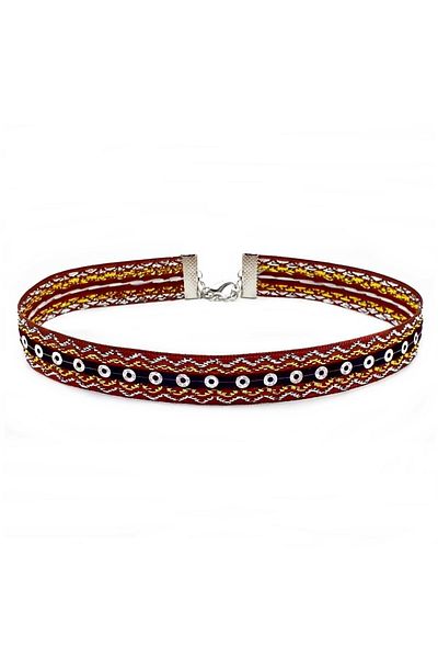Bijustore Yellow-white Glitter Brown Women's Choker Collar Necklace