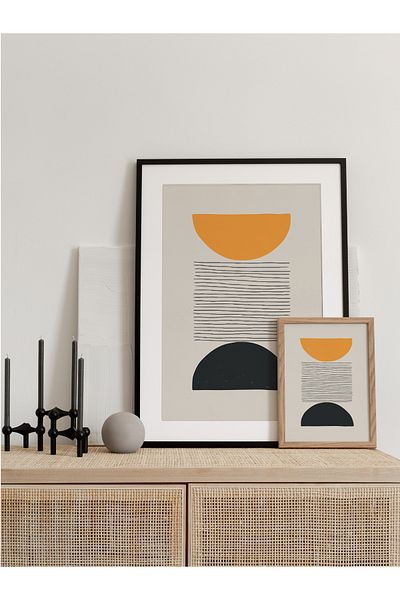 Postifull Pictură murală geometrică și estetică, poster fără încadrare, decor de perete pentru hol, bucătărie și birou
