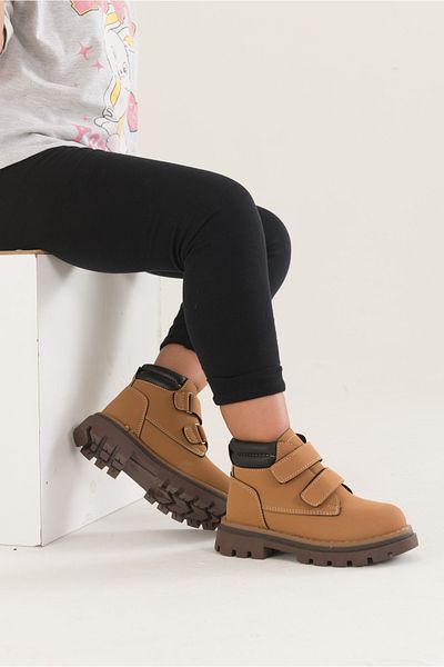 Arzen 4548 Μουσταρδί Velcro Thermo Sole Χειμερινές Αγορίστικες Μπότες