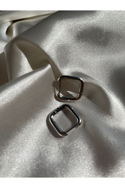 sorella Accessory Silver Color Steel Square Earrings