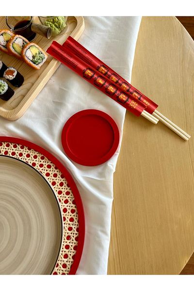Maison Avf Red Set of 2 Wooden Coasters