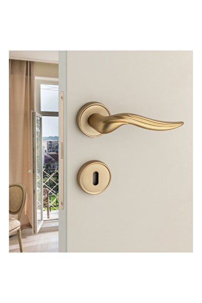 System AREL ROZETLİ KAPI KOLU ALTIN RENK WC