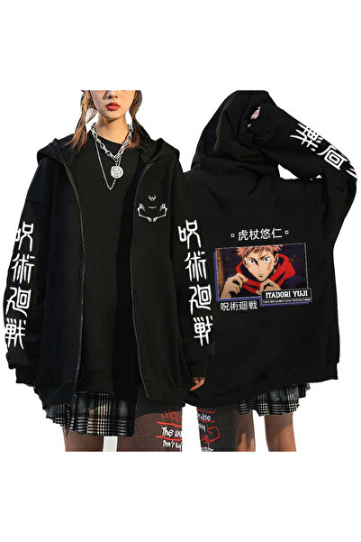 GALASHOP جوجوتسو كايسن هوديي بسحاب جوجو ساتورو للجنسين Y2k موديل 28