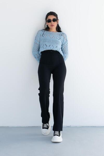 PRANGA Ženske crne palazzo pantalone