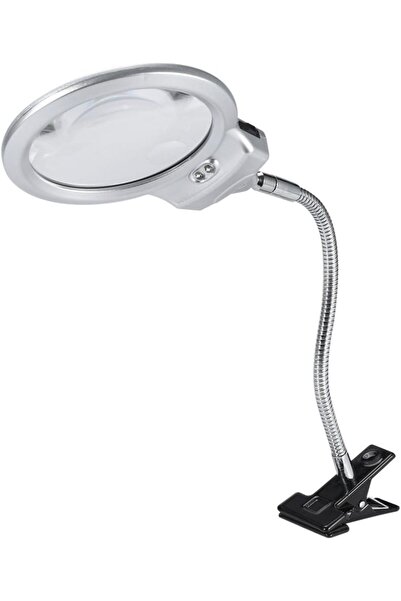 Tahtakale Dünyası Mandallı Işıklı 13cm Masa Büyüteci 5x Iş Okuma Yakın Görme ...