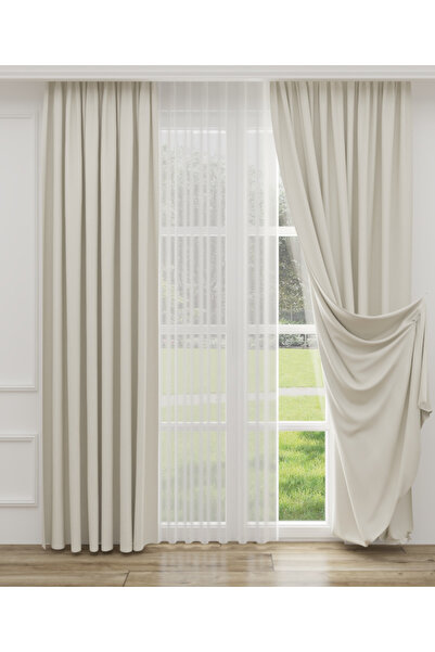 YS PERDE TASARIM Enza Lüx Keten Blackout Karartma Fon Perde Yüksek Kaliteli 1...