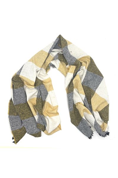 nazipek Soft Textured Checkered Shawl 180x70 cm Plaid Winter Blanket Shawl