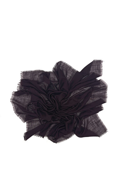nazipek Keten Flamlı Ince Koyu Bordo Yazma Eşarp 100x100cm