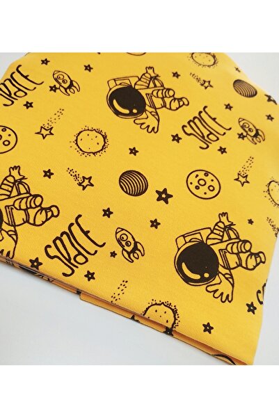 Cramerr Çift Katlı Penye Interlok Bebek Çocuk Bere (space Baskılı)