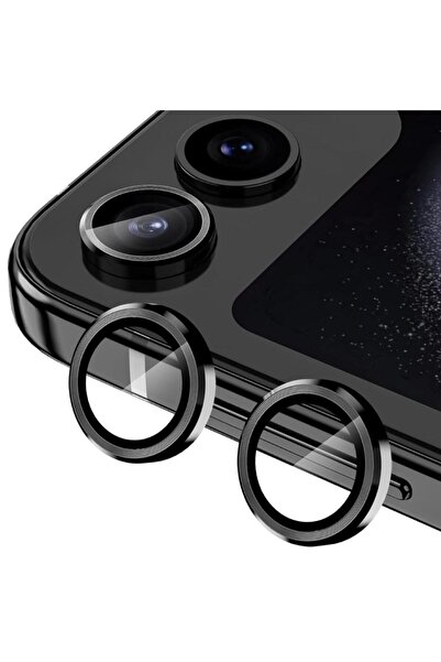 NANOSPACE Samsung Galaxy Z Flip 5 İle Uyumlu Kamera Lensi Çizilmez Metal Temp...