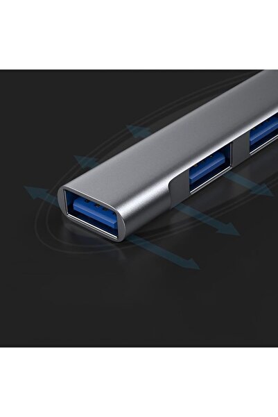 Velliw Type C - USB 1X 3.0 Hub 4 Bağlantı Noktalı USB Çoklayıcı 4'ü 1 Arada Bağlantı İstasyonu