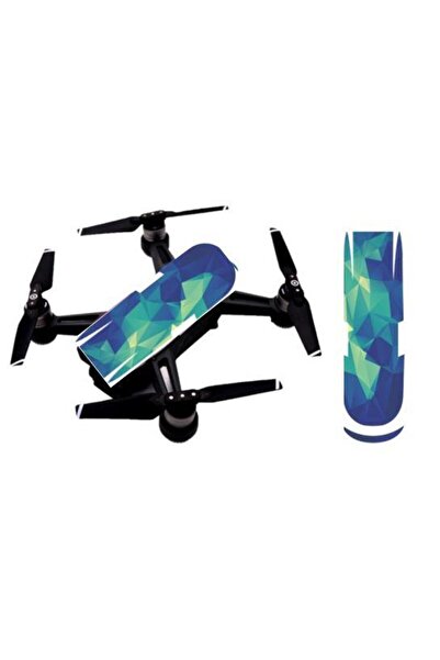 Profisher Djı Spark Su Geçirmez Premium Pvc Sticker Çıkartma Blue Angle