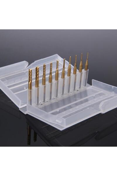 Profisher Cnc End Mill Gravür Kesici Karbür 10 Adet 0.8/3.175mm Pcb, Smt, Cnc...