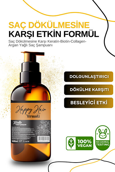 Happy Hair Saç Dökülmesine Karşı Saç Bakım Şampuanı Biotin Ve Keratin Özlü On...