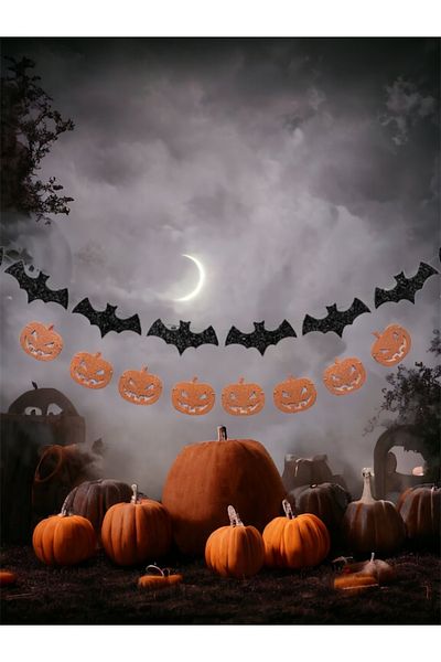 Partifabrik Halloween Bat Pumpkin Wall Decoration Set