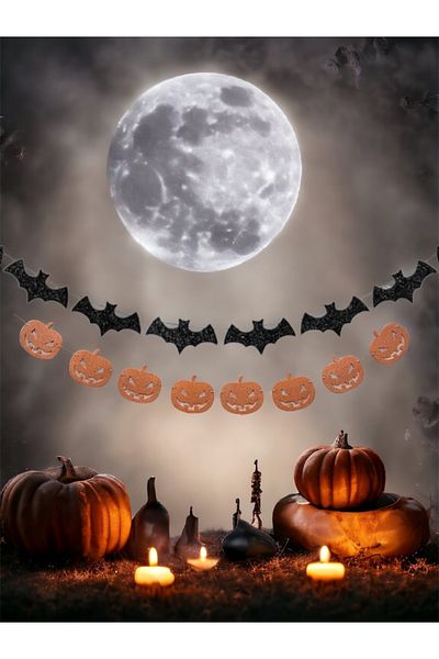 Partifabrik Halloween Bat Pumpkin Wall Decoration Set