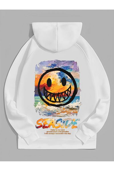 Edizen Φούτερ με κουκούλα διπλής όψης Seaside Oversize Premium 100% βαμβακερή κουκούλα