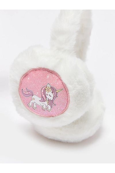 LC Waikiki LCW ACCESSORIES Girls' Plush Headphones with 3D Applique Detail
