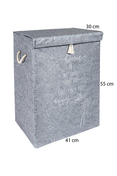 Pazar Kapısı 2 Pieces Multi-Purpose Mega Box Dirty Laundry Basket Set with Felt Cover 55x41x30 Cm